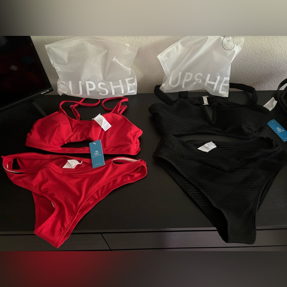 Swimsuits red and black